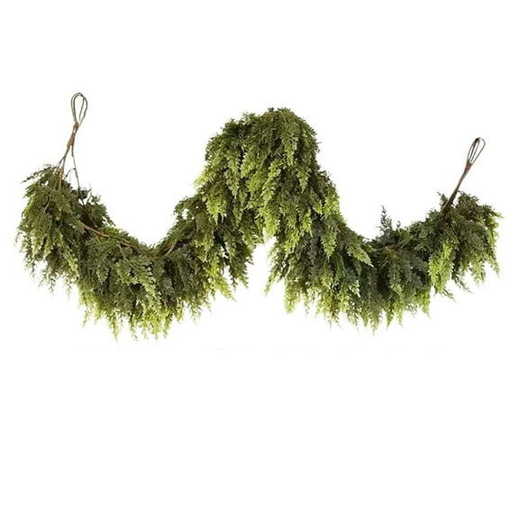 Christmas Garland Decorations 5.9FT/180CM Christmas Artificial Rattan Norfolk Garland - Hanging Indoor Home Christmas Thanksgiving Day Ornament - Garland for Christmas Tree Party Fireplace Decor