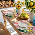 thumbnail image 6 of Placemat Ombre Pink Red Geometric Placemats for Dining Table Abstract Style Washable Table Mats for Party Kitchen Dining Decoration, 6 of 7