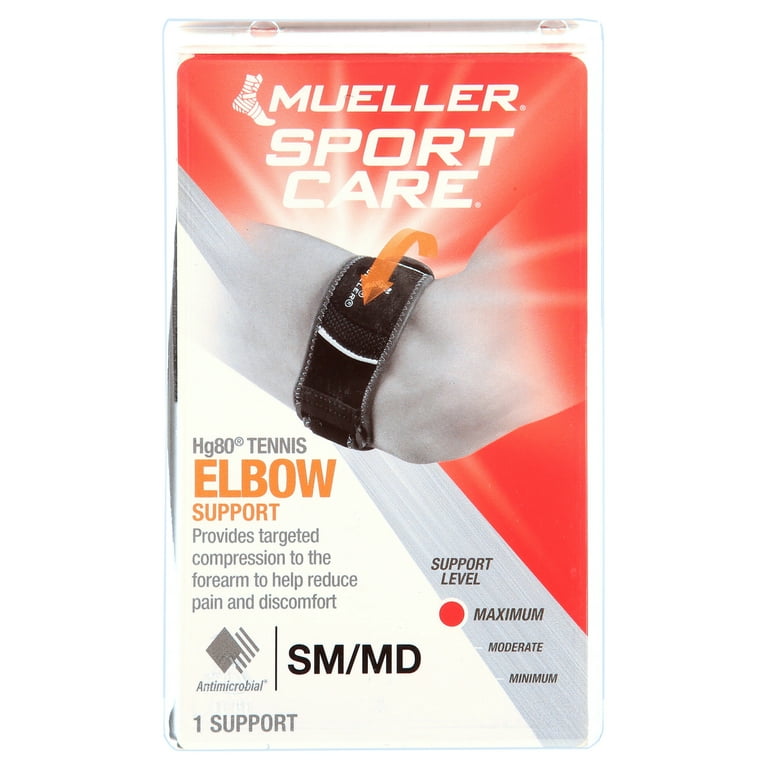 Mueller Hg80 Premium Tennis Elbow Brace, Black/Gray, Small