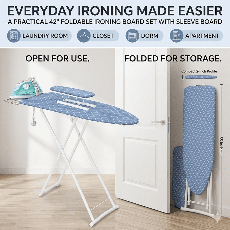 42 Inch Foldable Ironing Board With Sleeve Board photo 6
