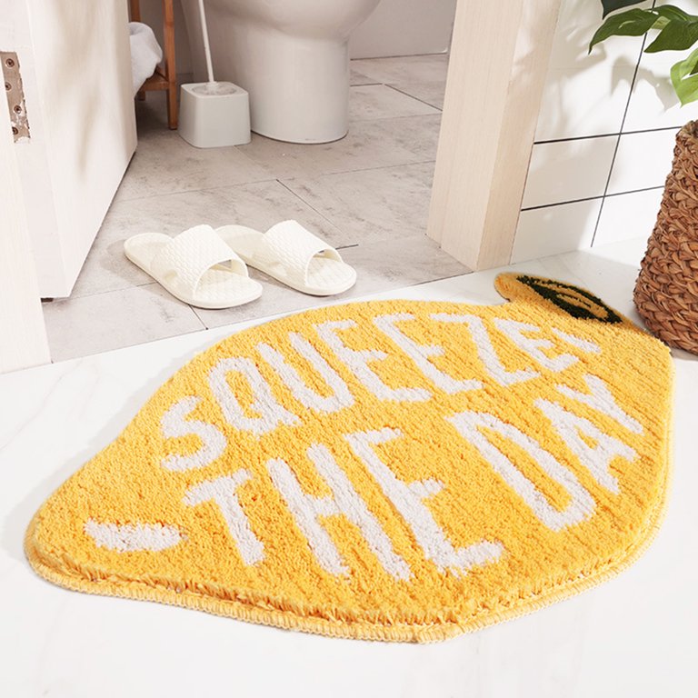 Bath Mats Bathroom, Bathroom Mat Lemon, Absorbent Bath Mat, Bathroom Rugs