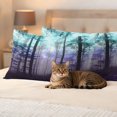 thumbnail image 3 of Teal Purple Forest Outdoor Pillow Covers 20"x12" Set of 2, Waterproof Throw Pillow Covers for Patio Furniture, Vintage Foggy Woods Tree Decorative Cushion Pillowcases for Garden Porch Couch Sofa, 3 of 9