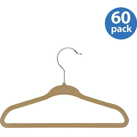 Honey Can Do Kids Velvet Touch Clothes Hangers, Camel, 60-Pack