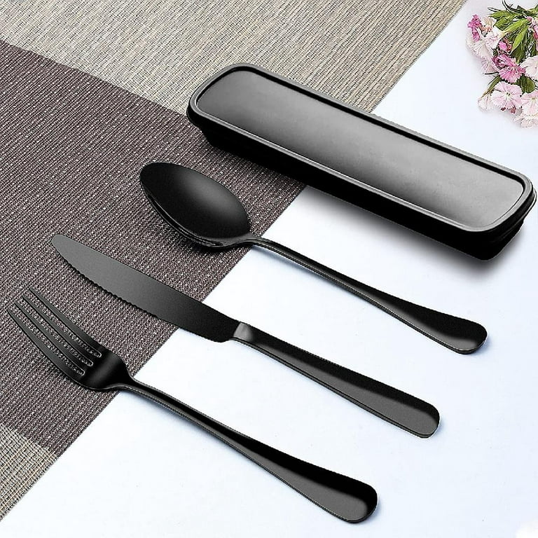 ReaNea Portable Utensils, Stainless Steel Travel Camping Cutlery Flatware  Silverware Set 8 Pieces