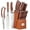 Brown, variant on Knife Block Set, D.Perlla 16 Pieces German Stainless Steel Professional Kitchen Knife Set with Carving Fork