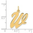 thumbnail image 2 of 14k Yellow Gold Solid Polished Laser-cut Large Script Letter Name Personalized Monogram Initial W Charm Pendant Necklace, 2 of 2
