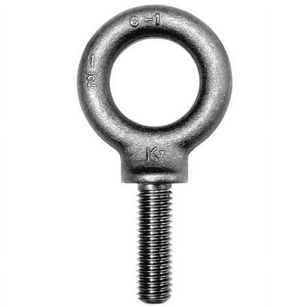 Eye Bolt With Shoulder, 5/8"-11, 2-1/2 in Shank, 1-3/8 in ID, Steel, Zinc Plated
