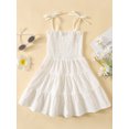thumbnail image 2 of Bagilaanoe Toddler Baby Girl Cotton Linen Dress Lace-up Sleeveless Halter Dress Summer Beach Dress, 2 of 8