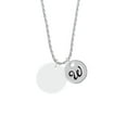 thumbnail image 2 of Delight Jewelry Acrylic 1" Disc Imitation Pearl Silvertone Script Initial Disc - W - Charm Necklace, 20"+3", 2 of 4