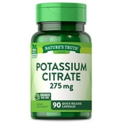 Potassium Citrate 275mg | 90 Capsules | Non-GMO and Gluten Free Supplement | By Nature's Truth