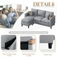 thumbnail image 5 of Sobaniilo Sectional Sofa Free Combination Sectional Couch Small L-Shaped Linen Fabric Sofa for Living Room(Light Gray), 5 of 8