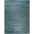 thumbnail image 1 of Teal Echelon Handmade Wool Rug, 1 of 7