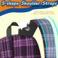 thumbnail image 5 of Purple and Black Checkered Pattern 17" School Backpacks for Teens,Waterproof Oxford Fabric,S-Shape Padded Straps for School,Travel,Hiking,Camping, 5 of 6