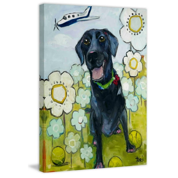 Happy Girl Painting Print on Wrapped Canvas