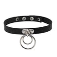 thumbnail image 4 of 8 Pieces Leather Collars Punk Collars Adjustable PU Leather Collars Set (Black), PU Leather, Alloy, 4 of 5