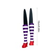 thumbnail image 3 of Cififendec 2Pcs Halloween Witch Leg Plant Stakes, 5.9", Plastic Spooky Striped Witch Boot Flower Pot Picks for Garden Planter Table Decor, 3 of 5