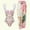 Pink, variant on EGNMCR Womens Swimsuits Ladies Fashion Flower Print Tight Fitting Bikini Women's One-piece Swimsuit Chiffon Overskirt Suit