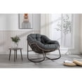 thumbnail image 2 of Indoor Outdoor Rattan Rocking Chair with Cushion, Yardmaster Oversized Patio Papasan Rocking Chair for Patio, Porch, Garden, Bedroom, Comfy Recliner Rocking Chair with 250 lbs Capacity, 2 of 12