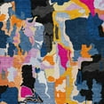 thumbnail image 5 of HomeRoots 599541 8 x 10 ft. Black, Blue & Pink Abstract Washable Indoor & Outdoor Rectangle Area Rug, 5 of 5