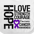 thumbnail image 4 of Inktastic Pancreatic Cancer Hope Love Strength Boys or Girls Baby Bib, 4 of 4