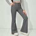 thumbnail image 7 of XAOFW Girls Back To School Flared Pants Casual Solid Color Relaxed Fit Wide Leg Trousers For Kids Everyday Wear Soft Bottom 7-8 Years, 7 of 7