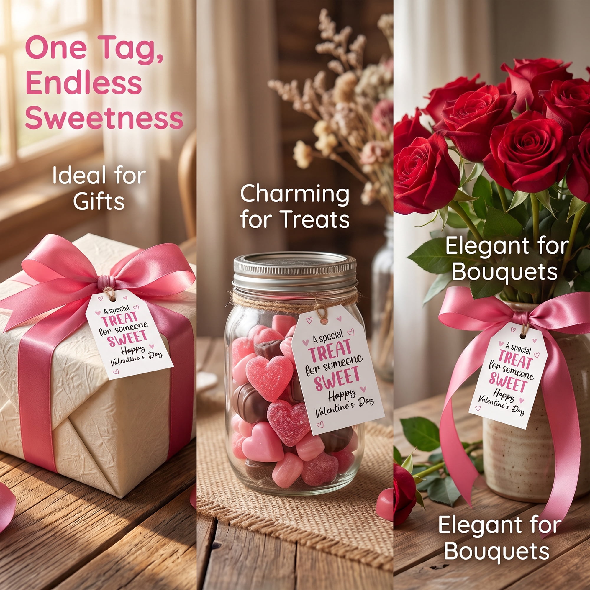 Unique Bargains Gift Tags with Twine for Present Wrapping and Crafting Someone Sweet 2" x 3.1"