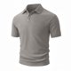 thumbnail image 1 of Ceisia Men's Slim Fit Short Sleeve Polo Shirt Solid Color Vertical Stripe Knit with Chest Pocket Gray L Gifts, 1 of 7