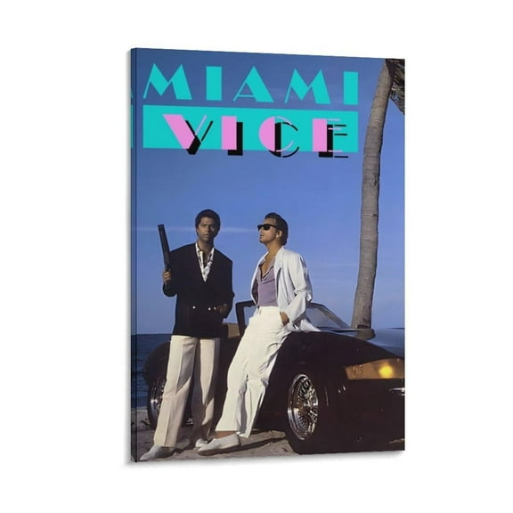 Miami Vice Movie Poster Neon City Nightscape Canvas Poster Wall Art Picture Prints Hanging Photo Decor Home Posters Artworks
