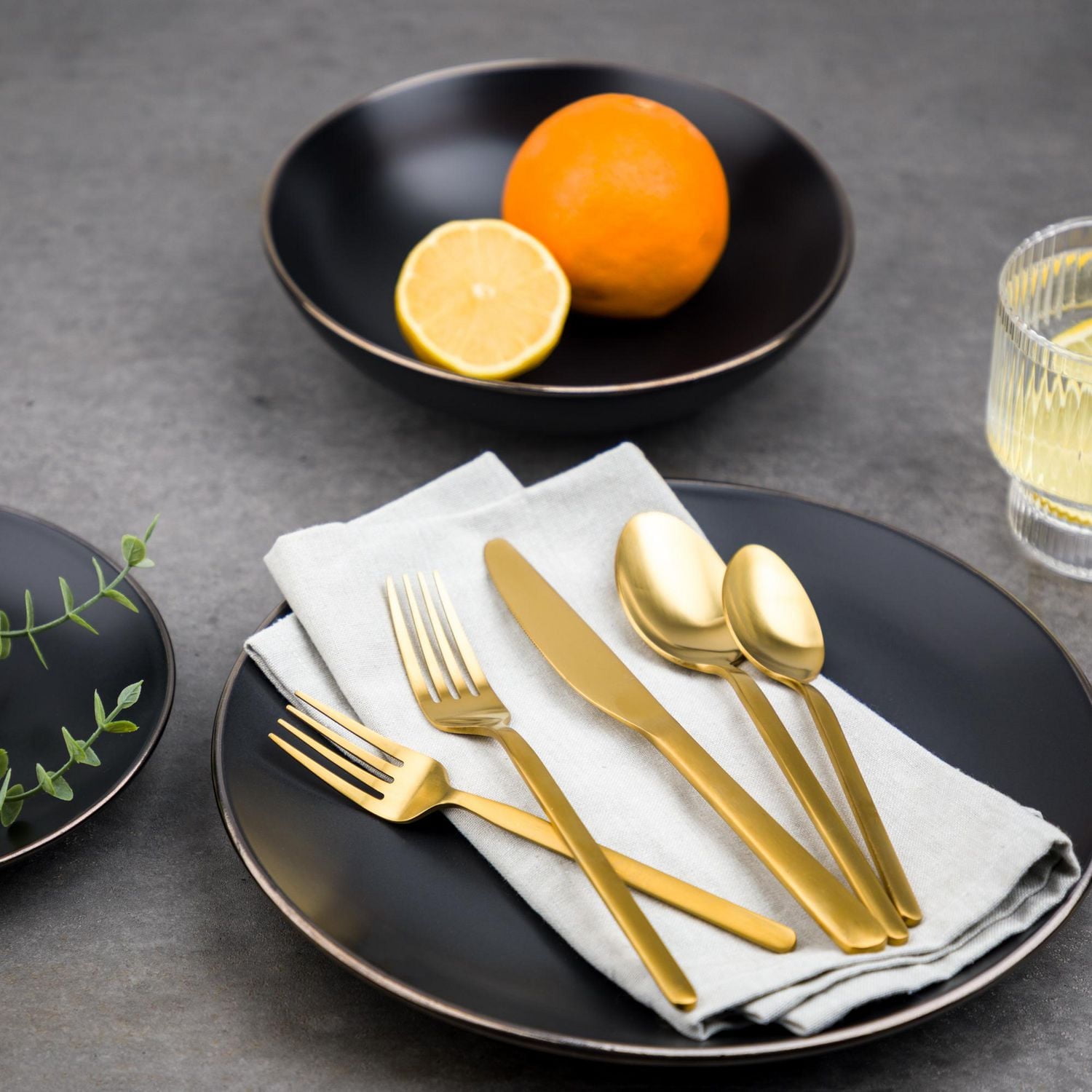 Thyme & Table Barca Gold 20-Piece Flatware Set, Service for 4, Flatware Set