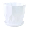 thumbnail image 2 of PEONAVET Plastic Planters for Indoor Plants 5.5" Round Plant Pot with Drainage Holes and Trays for Home Garden Decor(White), 2 of 6