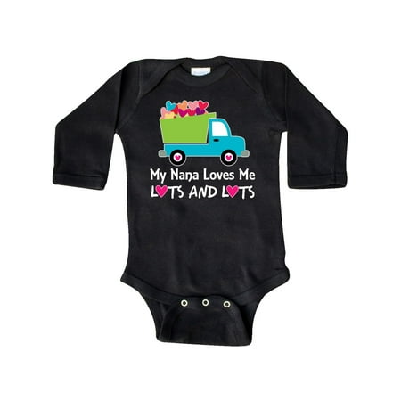 

Inktastic Nana Loves Me Grandson Boys Gift Baby Boy Long Sleeve Bodysuit