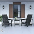 thumbnail image 4 of Kullavik Adirondack Chair 3 Piece Set With Table, Heavy All-Weather HDPE.Outdoor Lounge Chair for Patio Deck Garden, Backyard Deck& Lawn Furniture - Looks Exactly Like Real Wood-Black, 4 of 8