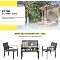 thumbnail image 6 of ZXNYH 4 Pieces Patio Furniture Set All Weather Textile Fabric Outdoor Conversation Set, with Glass Coffee Table, Loveseat, 2 Single Chairs for Home, Garden, Lawn, Porch（Brown）, 6 of 7