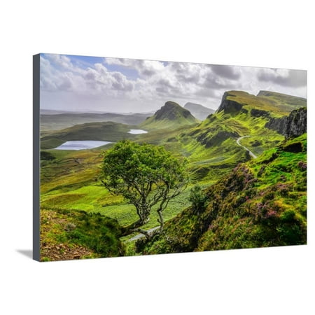 Scenic View of Quiraing Mountains in Isle of Skye, Scottish Highlands, United Kingdom Stretched Canvas Print Wall Art By Martin (Best Scenic Places In Scotland)