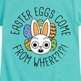 thumbnail image 3 of Instant Message - Easter Eggs Come From Where - Toddler & Youth Girls Short Sleeve Graphic T-Shirt, 3 of 6