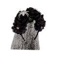 thumbnail image 3 of Velo de Halloween Diadema floral Fernando Accesorio de disfraz nupcial Telaraña Boda Accesorios para el cabello gótico, 3 of 8