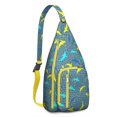 thumbnail image 1 of Shark Week Special Sling Backpack - Multiple Shark Species Educational Print, 1 of 4