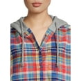thumbnail image 5 of Time And Tru Women's Hooded Flannel, 5 of 5
