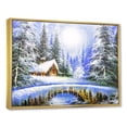 thumbnail image 2 of Designart Winter Bridge In Christmas Village Traditional Floating Frame Wall Art, 2 of 4