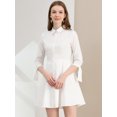 thumbnail image 3 of INSPIRE CHIC Robe-Chemise Patineuse en Coton pour Femmes à Col, Manches 3/4, Boutonnée, 3 of 6