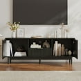 thumbnail image 3 of 57" Fluted TV Stand, Media Console with Storage and Open Compartment, Wood Entertainment Center for TVs Up to 65 Inch, Narrow Under TV Cabinet for Living Room, Bedroom, 3 of 9