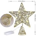 thumbnail image 3 of Adorno para árbol de Navidad de 10 pulgadas con 20 luces LED, decoraciones para árboles de Navidad de metal con brillo dorado, 3 of 5