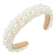 thumbnail image 1 of EeaseMX 1 pieza de tocado elegante de perlas barrocas para novia, accesorio para vestido de novia, color blanco, 1 of 8