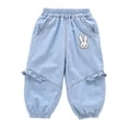 thumbnail image 3 of MuXiKeJi Clothes Jeans Baggy Kids Lightweight Cartoon Print Denim Pants Breathable Play Bottoms for Summer Girls Girls Wide Leg Jeans, 3 of 5