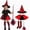 Red, variant on LYHaoo 4 Pcs Halloween Witch , Kids Girls Cute Tutu Skirt with Witch Hat Broom Striped High Stockings for Themed Party(4-10 Years)