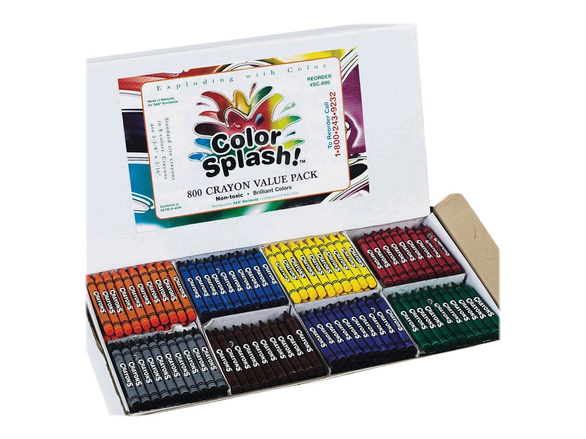 Color Splash! Value Pack - Crayon - assorted colors (pack of 800) -  Walmart.com