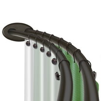 Utopia Alley Rustproof Wall Mounted Aluminum Double Curved Shower Curtain Rod, Screw Mount Rod, Secure Than Tension, Adjustable Shower Rod from 45" to 72", Includes shower liner & hooks (Bronze)