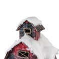 thumbnail image 3 of Northlight 11.75" Red and White Plaid Snow Covered Barn Christmas Decoration, 3 of 4