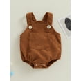 thumbnail image 2 of Bagilaanoe Newborn Baby Girl Boy Corduroy Rompers Solid Color Sleeveless Bodysuits 3M 6M 12M 18M 24M Infant Fall Casual One Piece Short Jumpsuit, 2 of 8