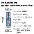 thumbnail image 5 of 10 bombillas LED T5 3030 3SMD para tablero de instrumentos de coche, sin errores CANBUS, para matrícula, decoración, CC 12 V, color blanco, ámbar y rojo, 5 of 5
